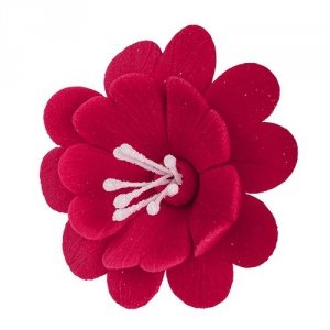 FUKSJA kwiat cukrowy na tort 6,5cm CIEMNY RÓŻ 1szt 