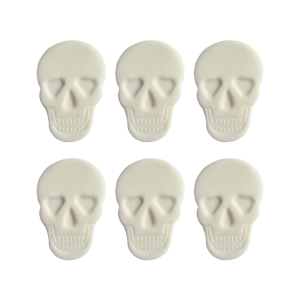 Cukrowa dekoracja na tort CZASZKI HALLOWEEN MAŁE 3,5cm 6szt