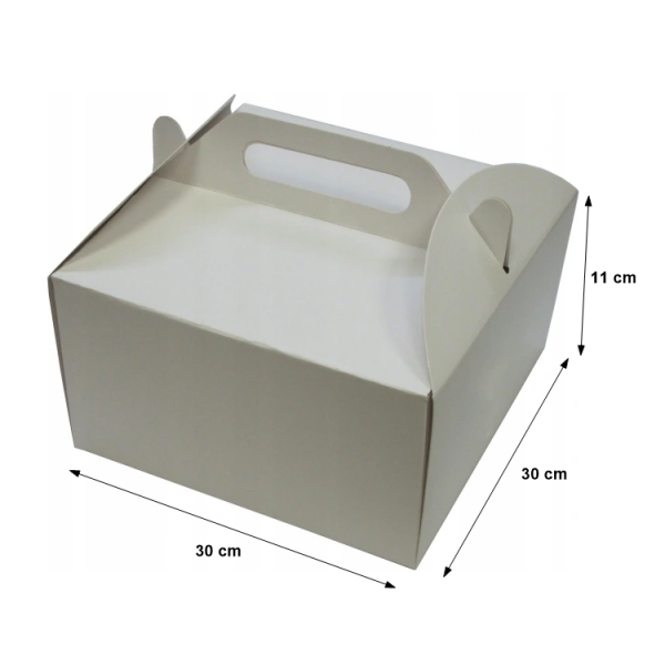 Pudełko kartonowe na tort ciasto z rączką 30x30X11cm - 1 szt
