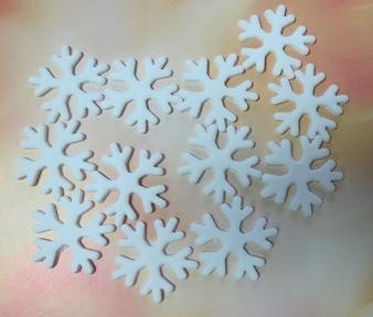 Dekoracja cukrowa - Płatki śniegu - 10 szt