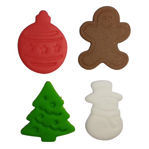 Dekoracja Cukrowa na Tort Muffinki ŚWIĄTECZNA Bombka Choinka 4szt.