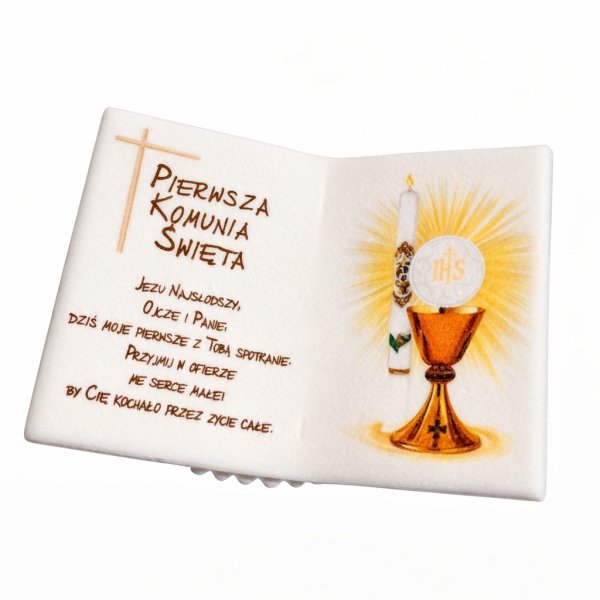 KSIĄŻECZKA cukrowa na tort komunijny - Dekoracja z Hostią