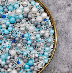 Posypka cukrowa FROZEN 100 g – zimowa dekoracja w odcieniach niebieskiego i bieli