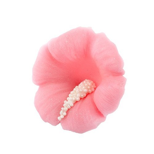 Cukrowy HIBISKUS kwiatek z masy cukrowej - RÓŻOWY 1szt