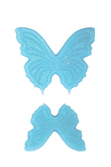 Motylki Cukrowe na Tort – NIEBIESKIE PŁASKIE 14 szt. | Dekoracja Cukrowa 