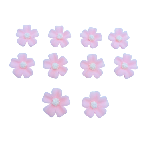 Kwiatki cukrowe na tort NIEZAPOMINAJKA 10szt Różowy pastelowy