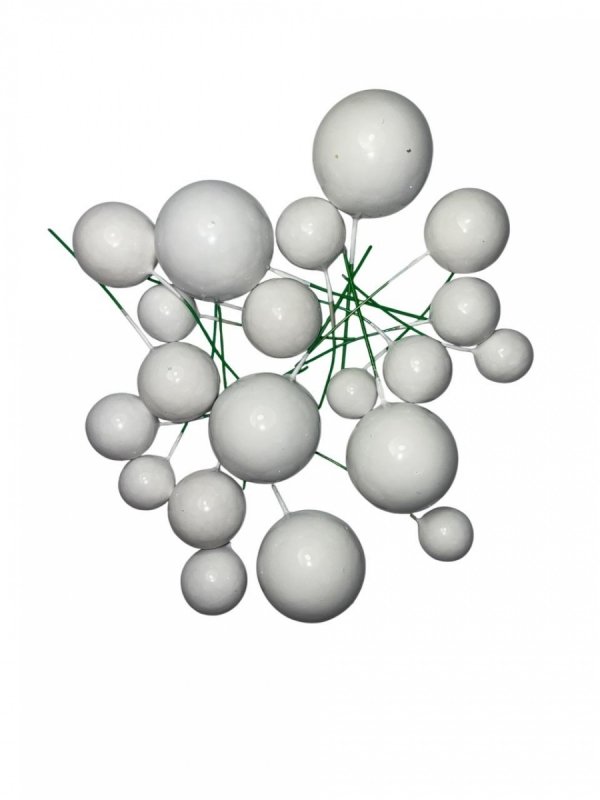 Toppery do dekoracji KULKI BIAŁE 20 szt.