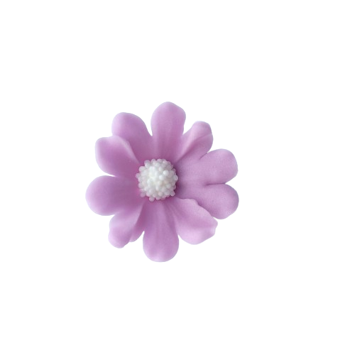 Duże kwiaty cukrowe na tort STOKROTKA 5szt lawendowa jasna