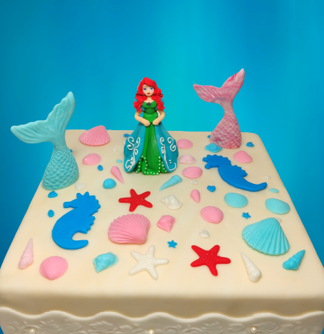 Cukrowe MUSZELKI na tort muffinki NIEBIESKIE 10szt