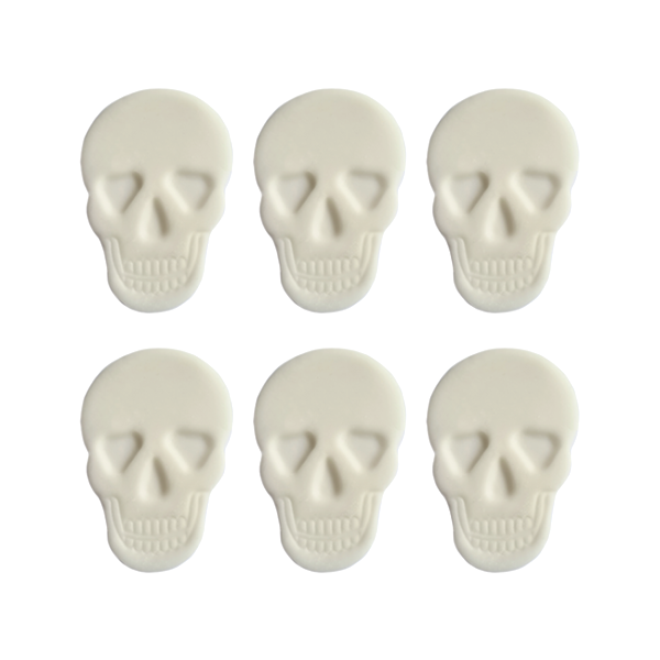 Cukrowa dekoracja na tort CZASZKI HALLOWEEN MAŁE 3,5cm 6szt