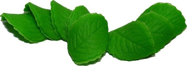 Listki cukrowe średnie ZIELONE na tort 20szt