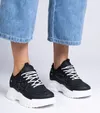 Czarne sneakersy damskie z brokatowymi wstawkami Caraballo