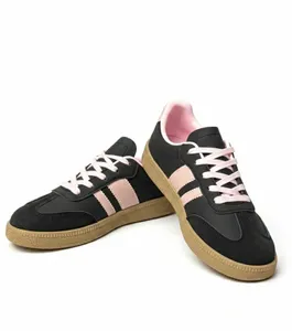 Czarno-różowe sneakersy casualowe na platformie Thérèse
