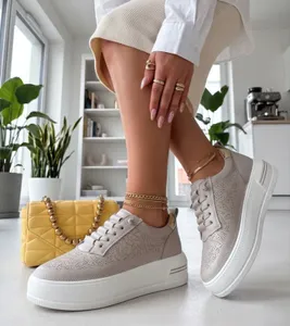 Beżowe Sneakersy Ze Skóry Naturalnej Cambell