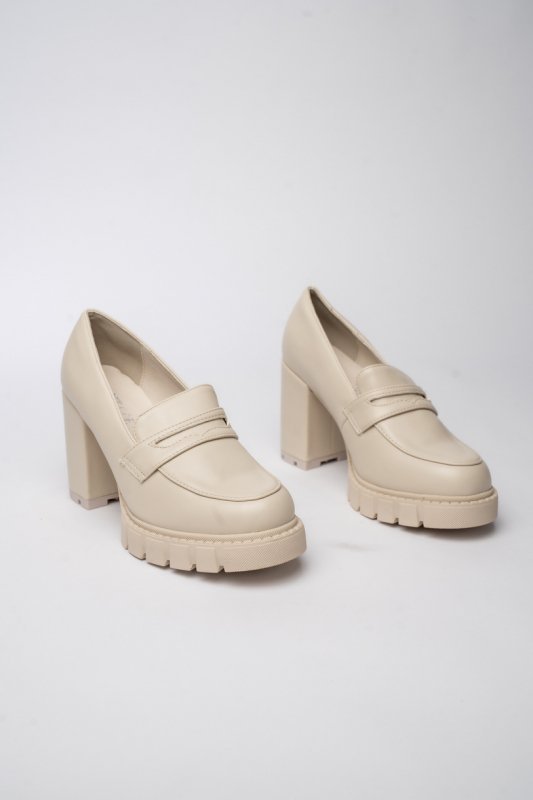 Damskie Botki BEIGE PU