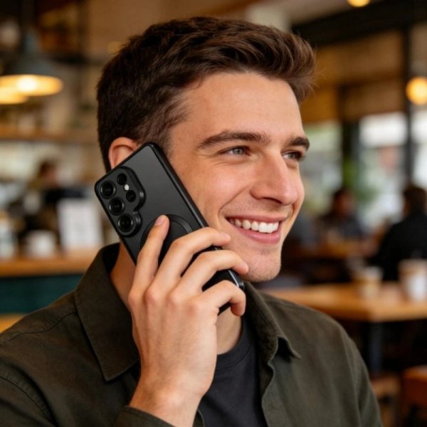 Etui pokrowiec case na Samsung Galaxy S26 Ultra MagFlex - przezroczysto-czarny