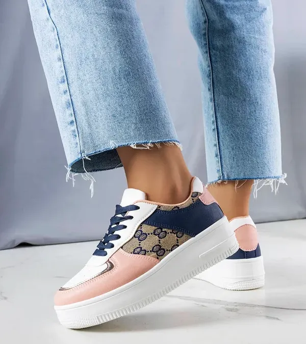 Różowo-granatowe sneakersy damskie Luzia