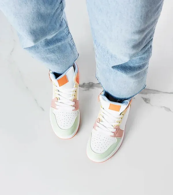 Pomarańczowe sneakersy za kostkę Kari