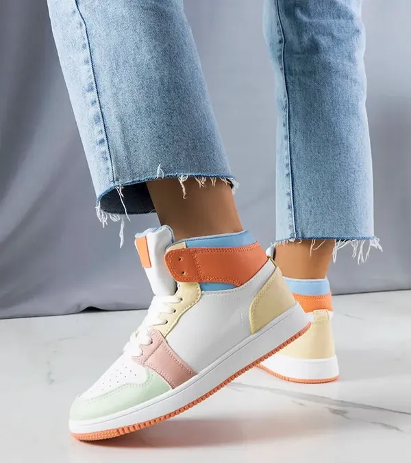 Pomarańczowe sneakersy za kostkę Kari