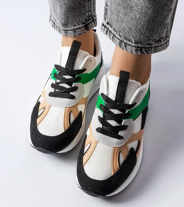Czarne sneakersy z łączonych materiałów Riel