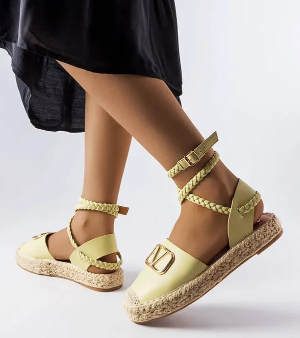 Zielone wiązane espadryle Parent