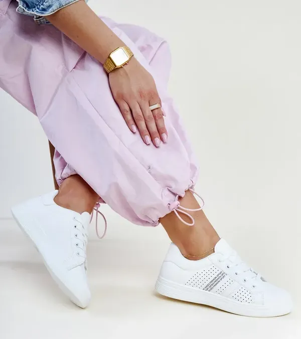 Białe sneakersy eko skóra Berdine