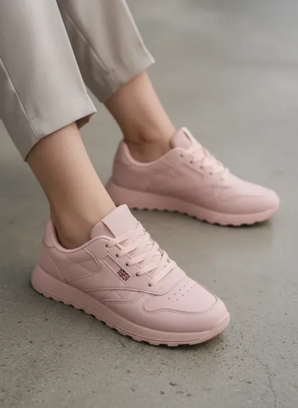 Różowe sneakersy casualowe na platformie Élise