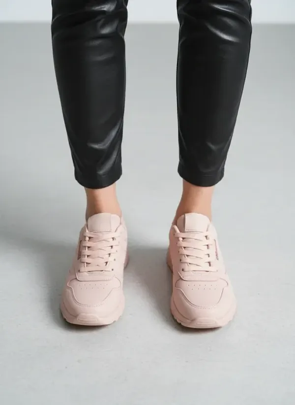Różowe sneakersy casualowe na platformie Élise