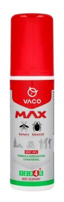 VACO MAX Płyn na komary i kleszcze DEET 30% 80ml 
