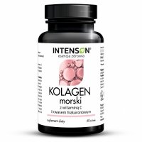 Kolagen Morski + Hialuron + Witamina C, 60 tabletek, Intenson 