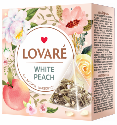 Herbata Biała WHITE PEACH, Lovare, 15 piramidek x 2g