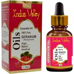 Natural Geranium Essential Oil, Indus Valley, 15ml