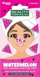 BEAUTY FORMULAS Nose Pore Strips Głęboko oczyszczające płatki na nos - Watermelon (arbuz) 1op.-6 sztuk