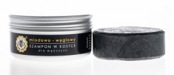 Oczyszczający szampon w kostce Miodowo-węglowy dla mężczyzn, Miodowa Mydlarnia, 70g