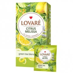 Herbata Zielona Liściasta Citrus Melissa Lovare, 24 torebki x 1.5g
