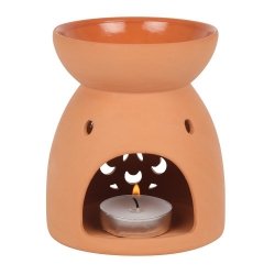 Terracotta Oil Burner - Flower