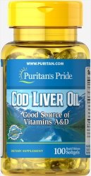 Cod Liver Oil 415 mg, Puritan's Pride, 100 capsules