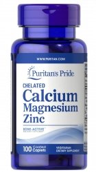 Chelated Calcium, Magnesium, Zinc, Puritan's Pride, 100 caplets