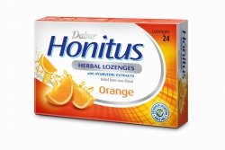 Honitus Pastylki Ziołowe Pomarańczowe do Ssania, Dabur, 24 sztuki