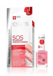 EVELINE Nail Therapy Professional SOS Odżywka wzmacniająca z wapniem i kolagenem, 12ml