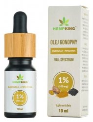 Olej konopny CBD 1% z Pieprzem Czarnym i Kurkumą, Hempking, 10ml