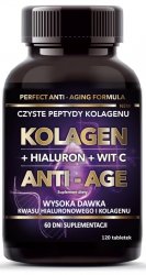 Anti-age Kolagen + Hialuron + Witamina C, Intenson, 120 tabletek