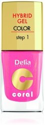 Delia Cosmetics Coral Hybrid Gel Emalia do paznokci 16 Ciepły Średni Róż