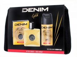 DENIM Gold Zestaw prezentowy (Woda po goleniu 100ml + Dezodorant 150ml)