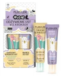 Floslek VEGE LIP CARE ZESTAW Odżywienie ust w 2 krokach (Cukrowy scrub limonkowy + Maska do ust gruszkowa)