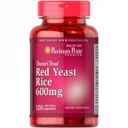 Czerwony ryż drożdżowy 600 mg, Puritan's Pride, 120 kapsułek