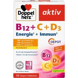 Witaminy  B12 + C + D3, Doppelherz, 30 tabletek