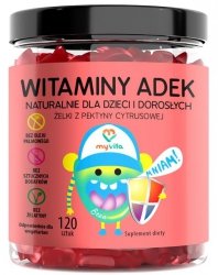 Naturalne Żelki Witamina ADEK (Dzieci&Dorośli), Myvita, 120 sztuk