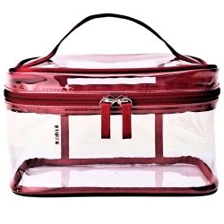 NOBLE Red  Kosmetyczka przezroczysta organizer R001