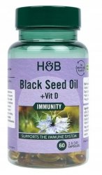 Olej z Czarnuszki z Witaminą D, Black Seed Oil + Vit D, Holland & Barrett